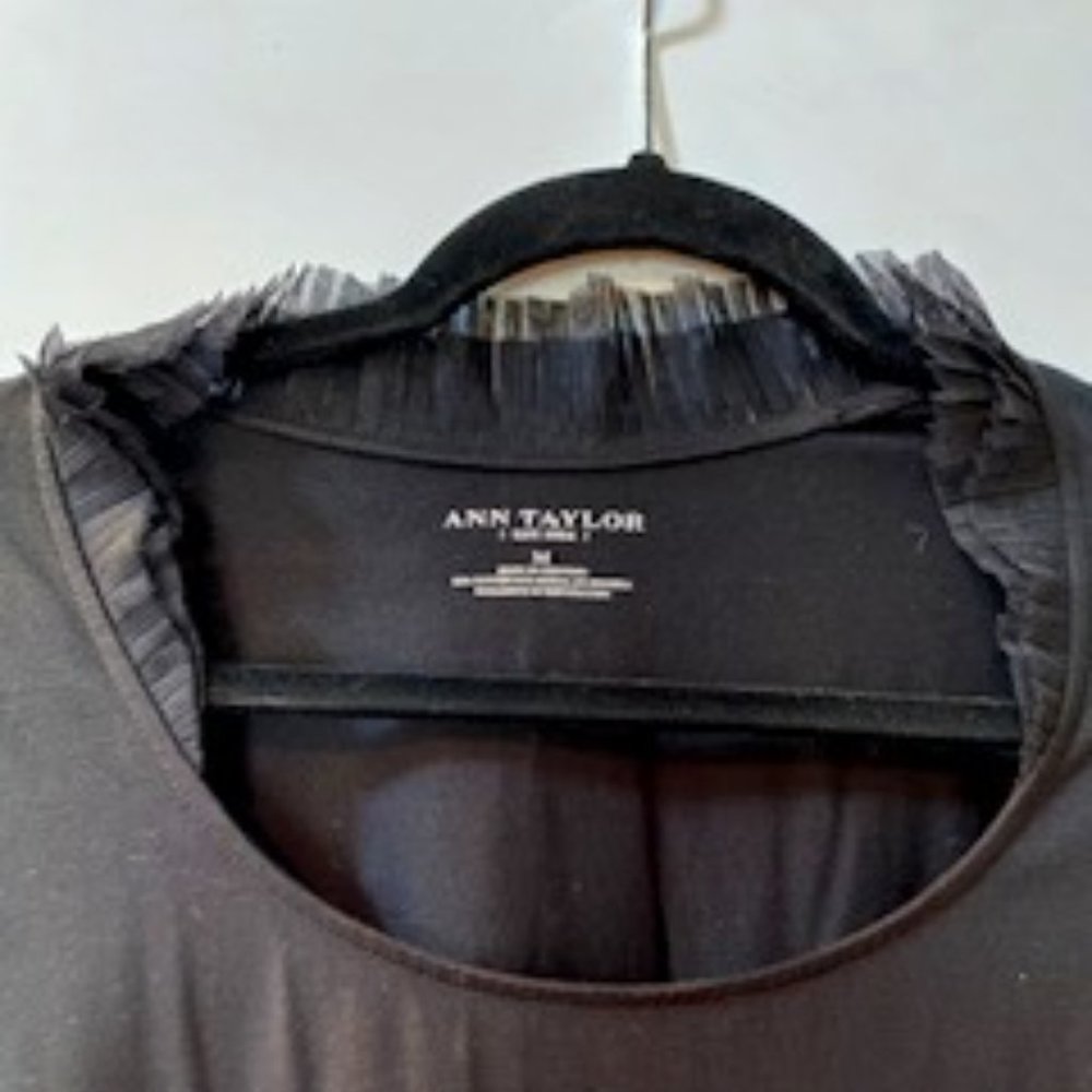 Ann Taylor Long Sleeve Shirt with Ruffle Collar